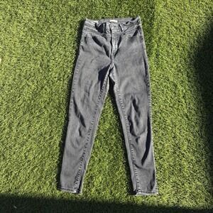 Levi's Womens Premium Mile High Super Skinny Jeans Black Dark Wash Size 26x26